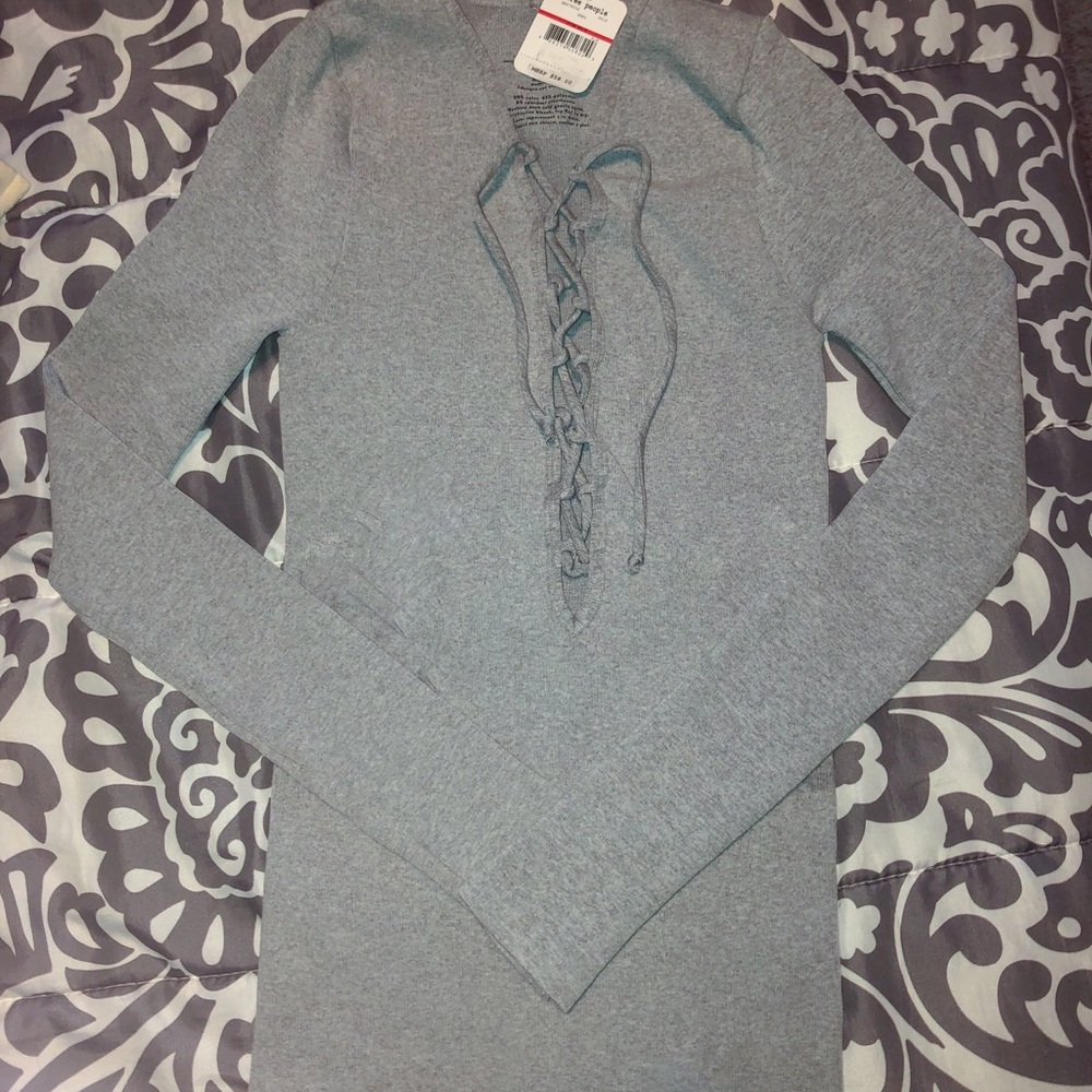 NWT Free People lace up shirt